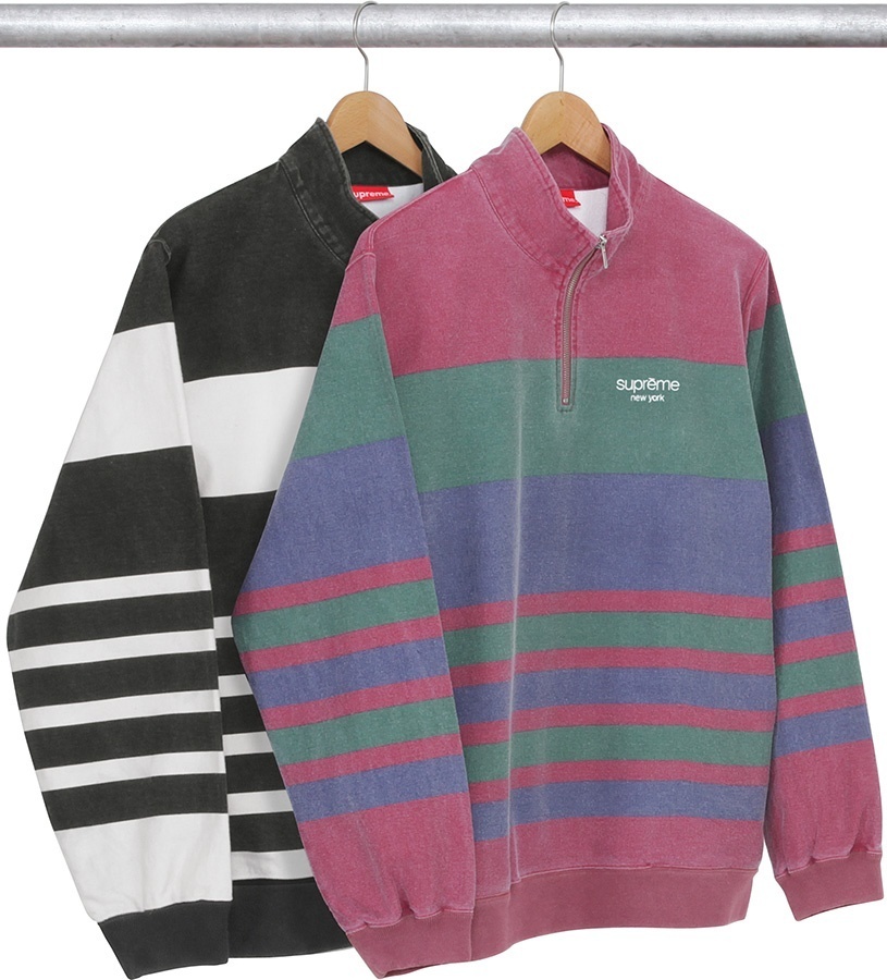 Printed Stripe Half Zip Sweat